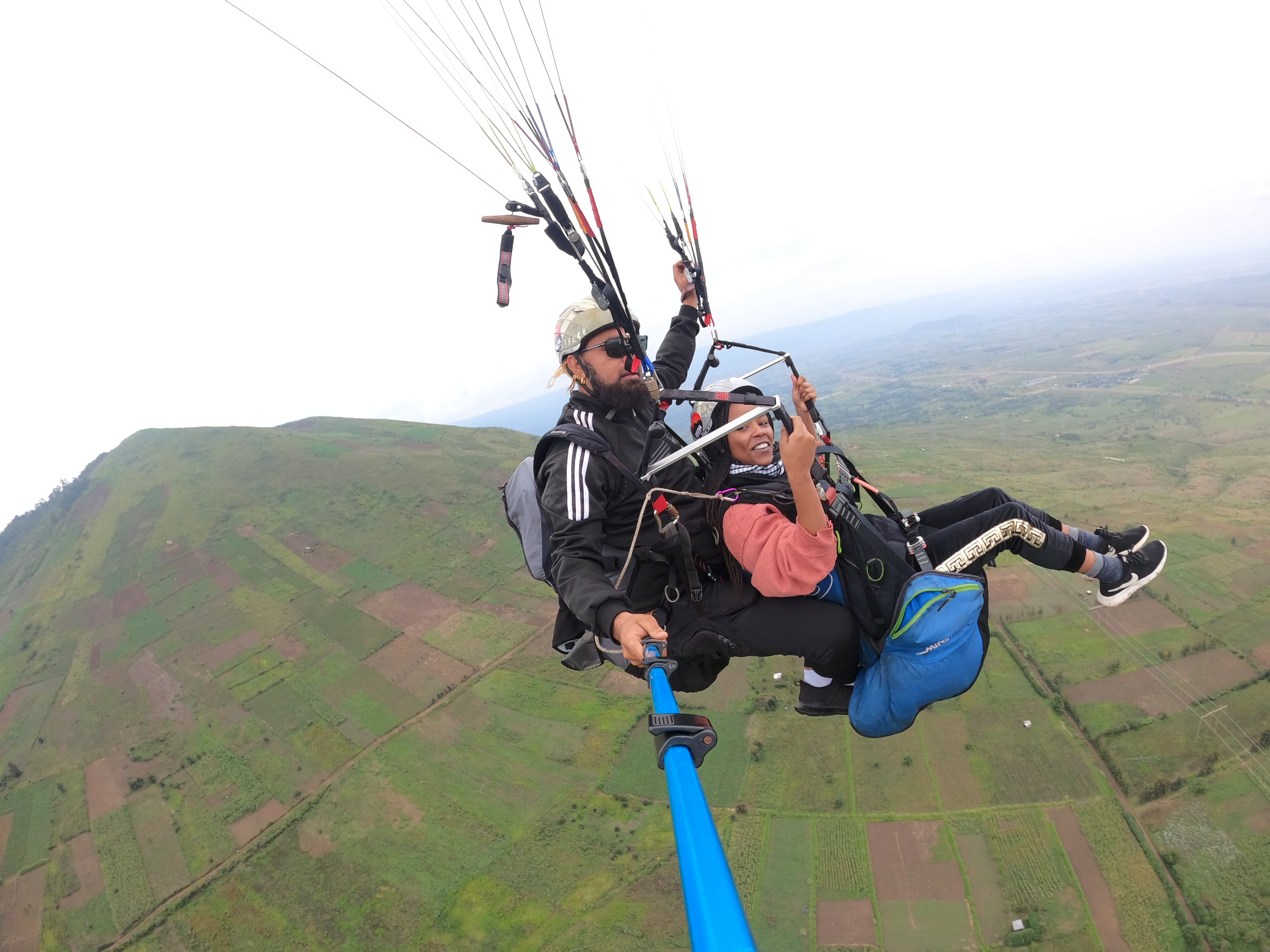 Sunrise yoga session overlooking the mountains at Mawingu Camp